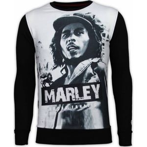Bob Marley - Digital Rhinestone Sweater - Zwart