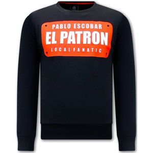 Heren Sweater - Pablo Escobar EL Patrom - Zwart