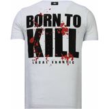 Killer Bunny - Rhinestone T-Shirt - Wit