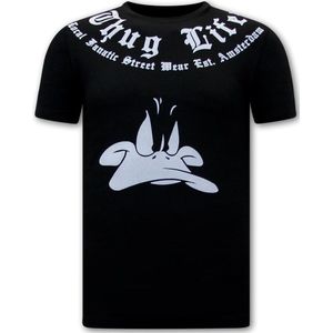 Heren T-Shirt Korte Mouw - Thug Life - Zwart