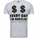 Hustler - Rhinestone T-Shirt - Wit