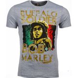 T-Shirt - Bob Marley Buffalo Soldier Print - Grijs