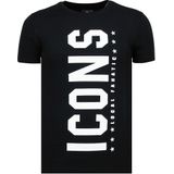 ICONS Vertical - Bedrukte T-Shirt Heren - N - Navy
