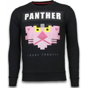 Panther - Rhinestone Sweater - Black