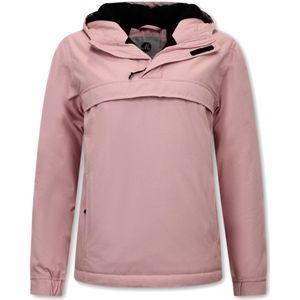 Dames Anorak Jas Voor Over Het Hoofd - Roze