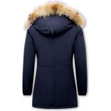 Dames Winterjas Bontkraag Groot - Blauw