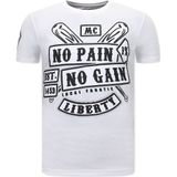 Heren T-Shirt Print - Sons Of Anarchy MC - Wit