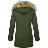 Parka Jas Dames - Bontkraag - Donkergroen