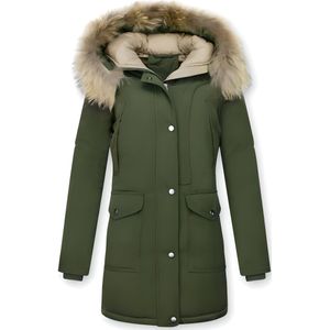 Parka Jas Dames - Bontkraag - Donkergroen