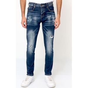 Ripped Jeans Stretch Heren Slim Fit  Blauw