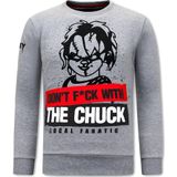 Heren Sweater Print - Chucky - Grijs