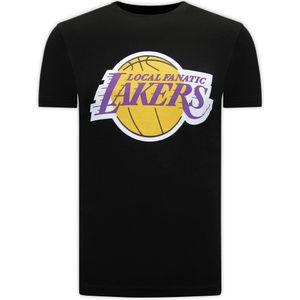 Lakers Print Heren T-Shirt - Zwart