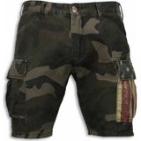 Korte Broeken Heren - Slim Fit Camouflage Shorts - Groen