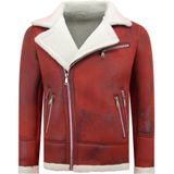 Imitatie Bontjas - Lammy Coat - Rood