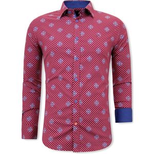 Overhemd Print Heren - Slim Fit  Rood