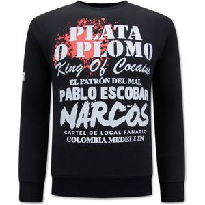 El Patron - Pablo Escobar Heren Sweater - Zwart