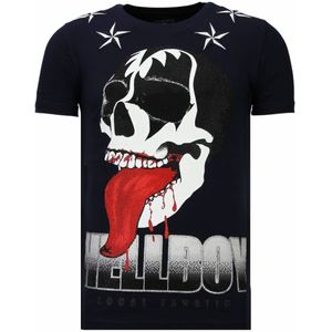 Hellboy - Rhinestone T-Shirt - Navy