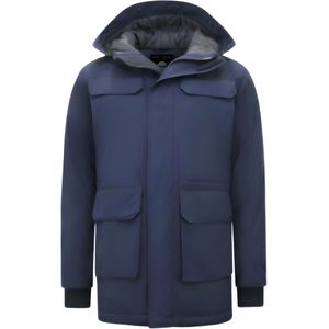 Lange Winterjas Heren Parka  Blauw