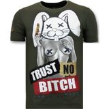 Heren T-Shirt - Trust No Bitch - Groen