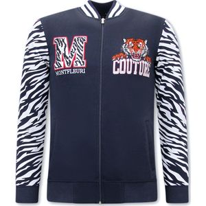 Heren Vest Print - Tiger  Blauw