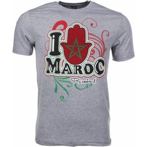 T-Shirt I Love Maroc - Grijs