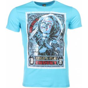 T-Shirt - Chucky Poster Print - Blauw