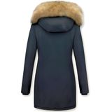 Parka Jas Dames - Bontkraag - Blauw