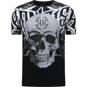 Skull - Rhinestone T-Shirt  Zwart