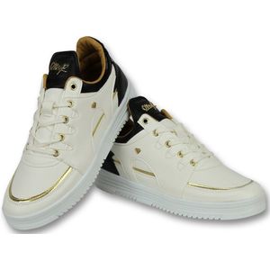 Heren Sneakers Hoog - Mannen Schoenen Luxury White Black  Wit