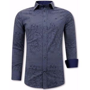 Print Overhemd Heren - Slim Fit  Blauw