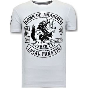 Heren T-Shirt Print - Sons Of Anarchy MC - Wit