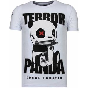 Terror Panda - Rhinestone T-Shirt - Wit