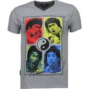 Bruce Lee Ying Yang - T-Shirt - Grijs