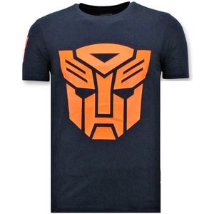 T-Shirt Mannen - Transformers Print - Blauw