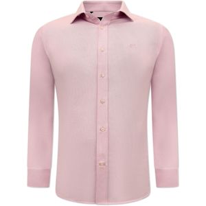 Nette Oxford Hemd Voor Mannen - Slim Fit Stretch - Roze
