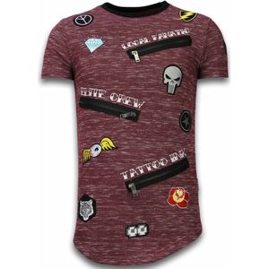 Longfit Asymric Embroidery - T-Shirt Patches - Elite Crew - Bordeaux