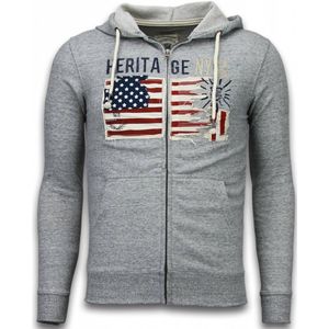 Vest - Embroidery American Heritage - Grijs