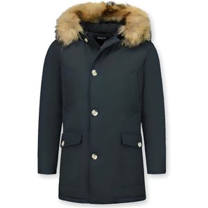 Parka Jas Heren - Bontkraag - Zwart