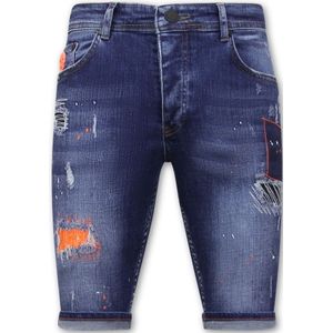 Denim Shorts Heren Slim Fit -  - Blauw