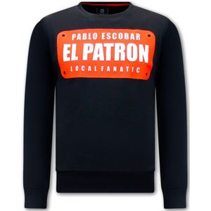 Heren Sweater - Pablo Escobar EL Patrom - Zwart