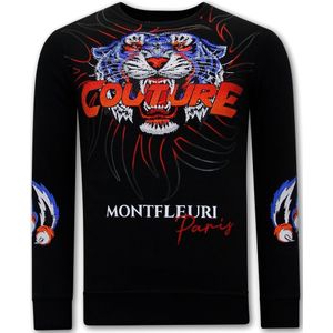 Heren Sweater Print - Tiger Couture  Zwart