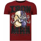 Iron Man Popeye - Rhinestone T-Shirt - Bordeaux