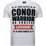 Conor Notorious Legend - Rhinestone T-Shirt - Wit