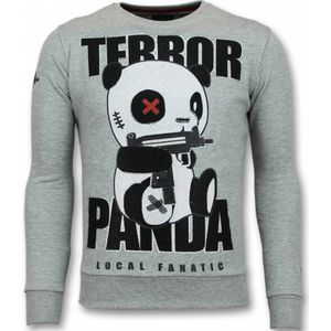 Panda Trui - Terror Heren Sweater - Mannen Truien - Grijs