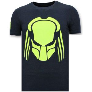 T-Shirt Heren Opdruk - Predator Neon Print - Blauw