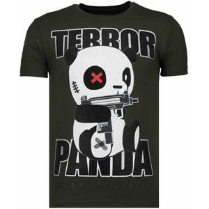 Terror Panda - Rhinestone T-Shirt - Khaki