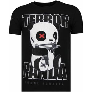 Terror Panda - Rhinestone T-Shirt - Zwart