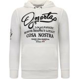 Heren Joggingspak - Omerta, Cosa Nostra - Wit
