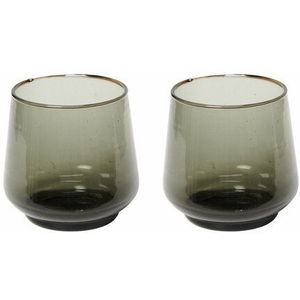 FT 690137 Glas, set a 2 M antraciet H9cm