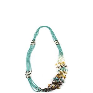 Bohemian Fair Trade Ketting Asym Turkoois